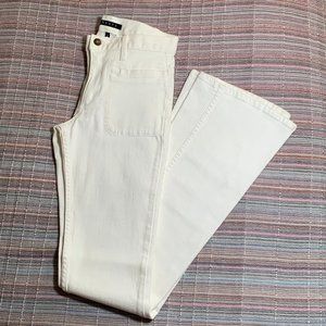 theory white wide leg denim pants